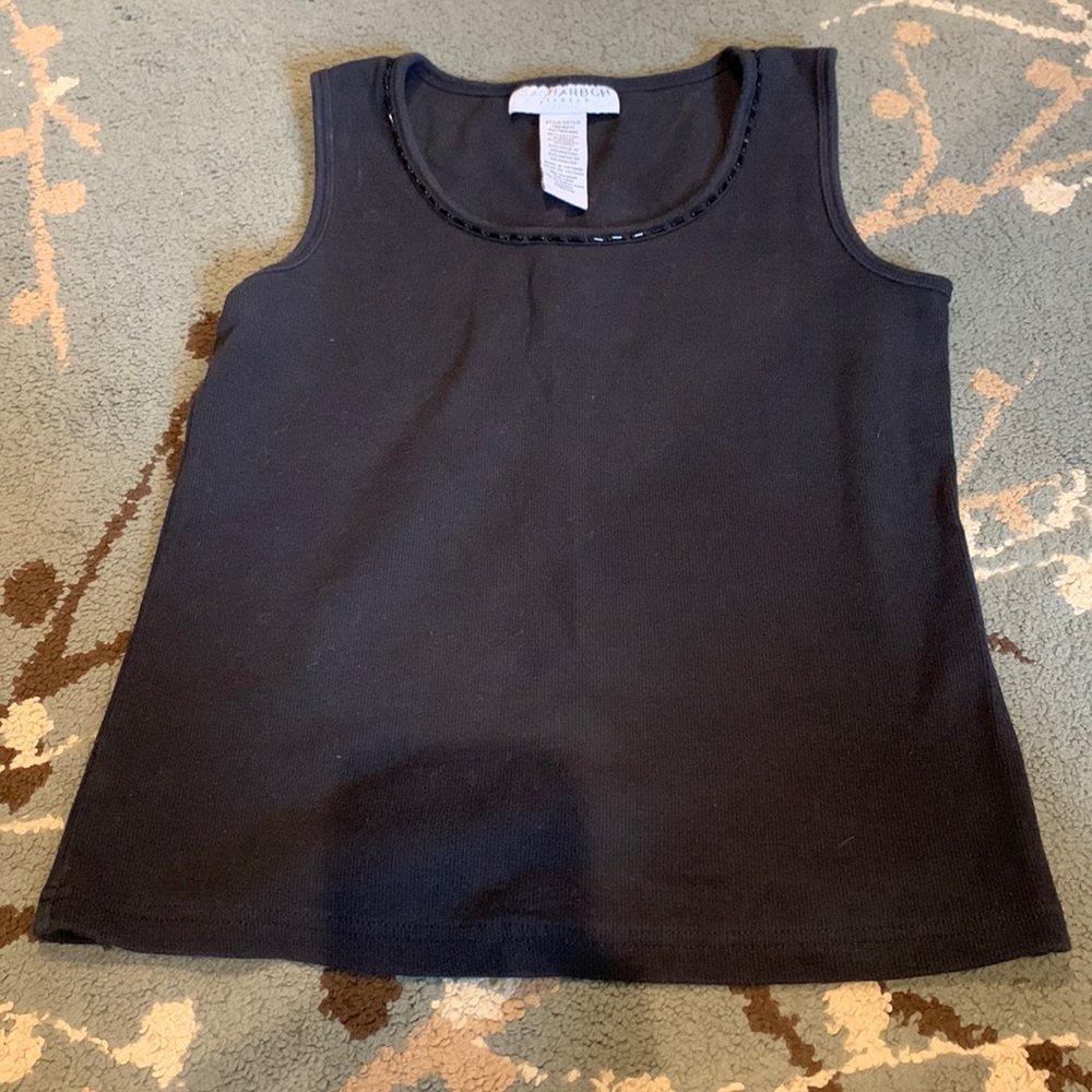 Petite bead embellished tank top